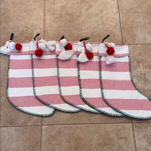 Striped Red and White Christmas Stockings
